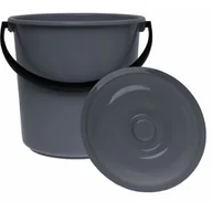 Inne artykuły do sprzątania - Wiadro West 14 l z pokrywą ciemny popiel Pucuś - miniaturka - grafika 1