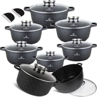 Zestawy garnków i patelni - TEMU Zestaw Garnków Marmurowych 12 el. Garnki z Pokrywkami – Indukcja/Gaz Garnek Kuchenny KB-4021 - miniaturka - grafika 1