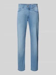 Spodnie męskie - Jeansy o kroju tapered fit z 5 kieszeniami model ‘Lyon’ - grafika 1