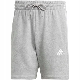 Spodenki męskie adidas Essentials French Terry 3-Stripes szare IC9437 L - Spodenki męskie - miniaturka - grafika 1