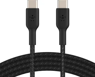 Belkin Kabel USB C na USB C 60W oplot, czarny 2m - Kable USB - miniaturka - grafika 1