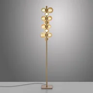 Lampy stojące - PURE lampa stojąca LED pop-up brąz aluminium/szkło ściemniany 12-punktowa - miniaturka - grafika 1