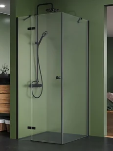 New Trendy Kabina prysznicowa Kalibra 1D drzwi uchylne lewe kolor czarny mat 80x70 cm K-5041 - Kabiny prysznicowe - miniaturka - grafika 1