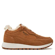 Sneakersy damskie - Sneakersy Pepe Jeans PLS60015 Brązowy - miniaturka - grafika 1