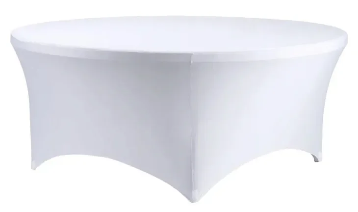 Pokrowiec Elastyczny Obrus Gładki Biały Na Stół Cateringowy Fi180cm 180g