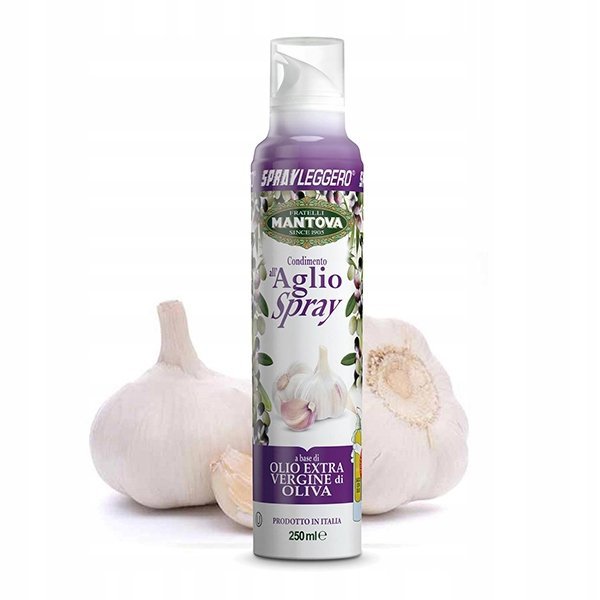 ,Oliwa z oliwek w sprayu 200ml o smaku czosnku Spray Leggero Mantova