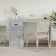 Biurka - vidaXL Biurko z szufladą, szarość betonu, 115x50x75 cm - miniaturka - grafika 1