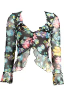 Koszulki i topy damskie - DESIGUAL CZARNA KOSZULKA DAMSKA Z DŁUGIM RĘKAWEM - miniaturka - grafika 1