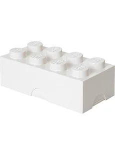 LEGO Pojemnik "Classic Brick 8" w kolorze białym na lunch - 20 x 7,3 x 10 cm - Sztućce dla dzieci - miniaturka - grafika 1
