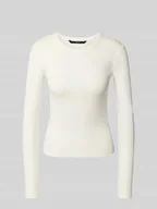 Bluzki damskie - Bluzka z długim rękawem o kroju slim fit z mieszanki bawełny model ‘CHLOE’ - miniaturka - grafika 1