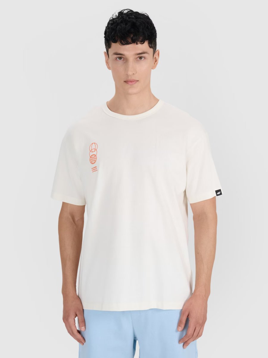 T-Shirt Męski 4F 4Frss25Ttshm2652-11S Biały Roz. S