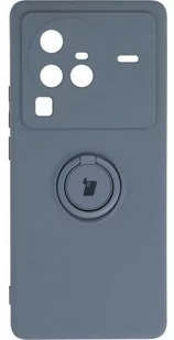 Bizon Etui Case Silicone Ring Sq do VIVO X80 Pro szare - Etui i futerały do telefonów - miniaturka - grafika 1