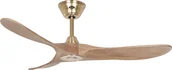 Wentylatory sufitowe - Energooszczędny wentylator sufitowy z pilotem Eco Genuino szczotkowany mosiądz / średni dąb 122 cm - miniaturka - grafika 1