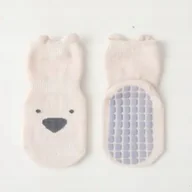 Skarpetki dla dzieci - Skarpetki antypoślizgowe dla dziecka z pyszczkiem zwierzaka, ecri, 1-3 lat - miniaturka - grafika 1