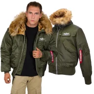 Odzież taktyczna i umundurowanie - Kurtka z kapturem Alpha Industries MA-1 45P Custom 113145 257 - Ciemnozielona M - miniaturka - grafika 1