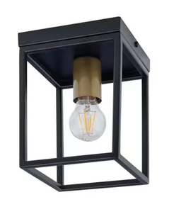 Sigma Sufitowa LAMPA plafon VIGO 32223 metalowa OPRAWA prostokątna loft klatka czarna złota 32223 - Lampy sufitowe - miniaturka - grafika 1
