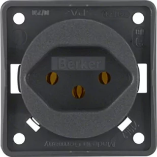 Hager Polo Integro Flow Gniazdo z/u /Szwajcaria/ typ 13 antracyt mat 962492505 962492505 - Gniazdka elektryczne - miniaturka - grafika 1