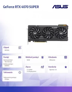 Karta graficzna GeForce RTX 4070 SUPER GAMING 12G GDDRX6 192bit TUF-RTX4070S-12G-GAMING - Karty graficzne - miniaturka - grafika 4