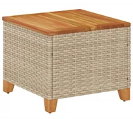 Stoły ogrodowe - Stolik ogrodowy technorattanowy z drewnem akacjowym R8-G24 - miniaturka - grafika 1