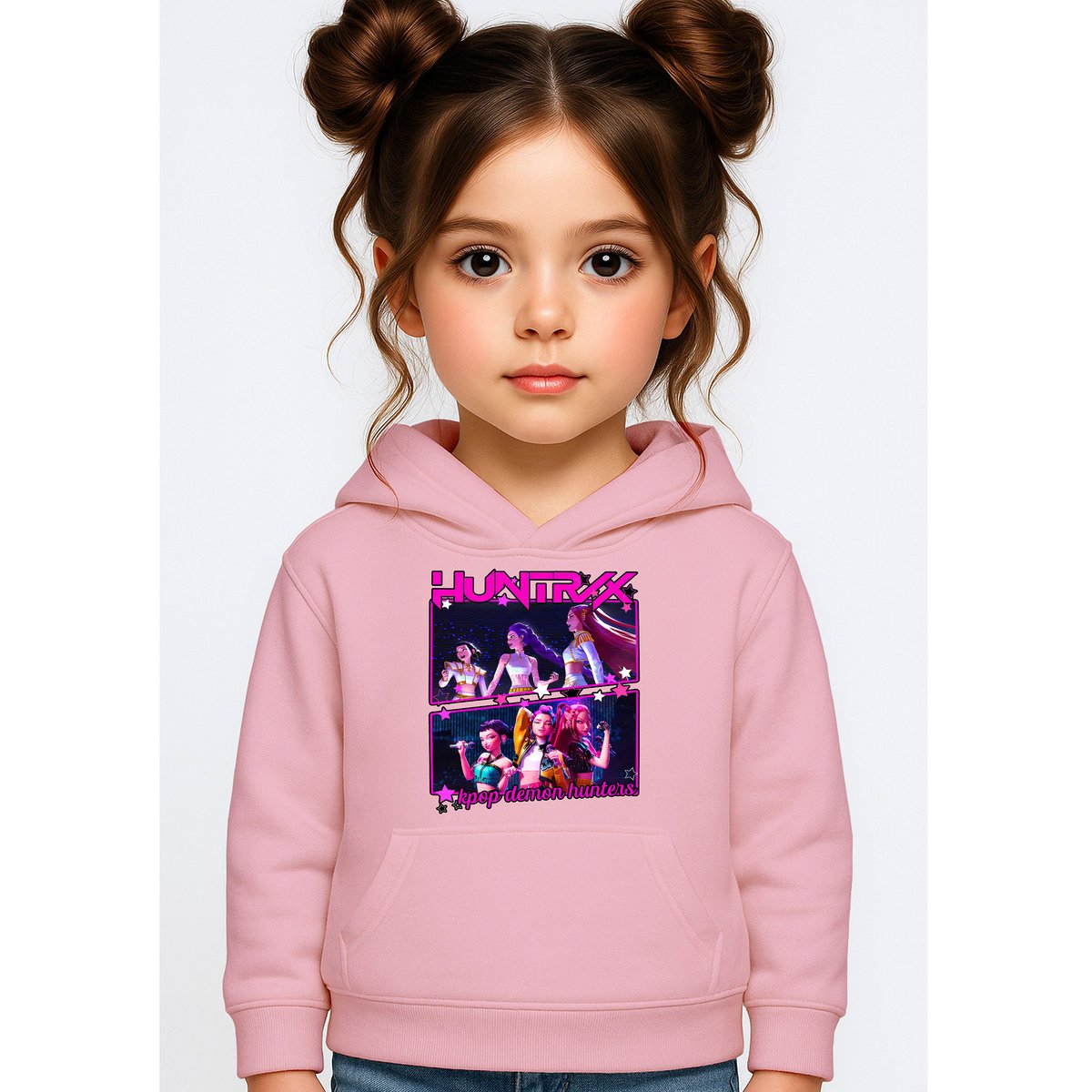 BLUZA DZIECIĘCA KPOP DEMON HUNTERS HUNTRIX 146-152 Z KAPTUREM BAWEŁNIANA