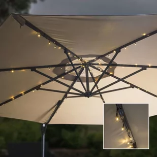 Haushalt HI Sznur lampek solarnych LED pod parasol ogrodowy, 130 cm 75060 - Lampy ogrodowe - miniaturka - grafika 1