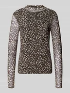 Bluzki damskie - Bluzka z długim rękawem i stójką model ‘ERICA’ - miniaturka - grafika 1