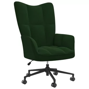 shumee Fotel ciemnozielony obity aksamitem - Fotele - miniaturka - grafika 1