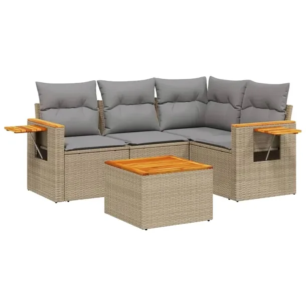 Zestaw mebli ogrodowych modułowych beżowy rattan PE 62 x 62 x 69 cm