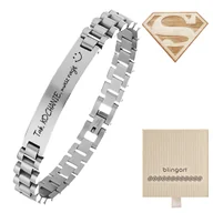 Bransolety męskie - Bransoletka męska stalowa Z GRAWEREM elegancka sta - miniaturka - grafika 1