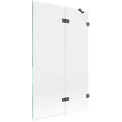 Parawany nawannowe - Mexen Lunar parawan nawannowy 2-skrzydłowy prawy 110 x 150 cm, transparent, gun gray szczotkowany - 897-110-100-66-00-P - miniaturka - grafika 1