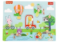 Puzzle - Puzzle drewniane, Zwierzaki w pojazdach, 8 el. - miniaturka - grafika 1