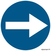 Systemy ekspozycyjne i znaki informacyjne - SA020 NAKAZ JAZDY W PRAWO (SKRĘCANIE PRZED ZNAKIEM), PN - PŁYTA PCV 1MM; (300X300MM) - miniaturka - grafika 1