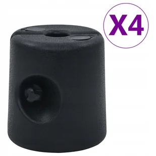 vidaXL Plastikowe obciążniki ogrodowe, 4 szt., PE, czarne - Altany ogrodowe - miniaturka - grafika 2