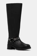Kozaki damskie - Steve Madden kozaki skórzane Brenna damskie kolor czarny na słupku SM11003351 - miniaturka - grafika 1