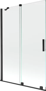 Mexen Velar parawan nawannowy 2-skrzydłowy przesuwny 120 x 150 cm, transparent, czarny - 896-120-000-01-70 - Parawany nawannowe - miniaturka - grafika 1