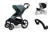 Wózki dziecięce - Wózek miejski Thule Urban Glide 4-wheel Mid blue + Pałąk bezpieczeństwa + Osłona przeciwdeszczowa - miniaturka - grafika 1