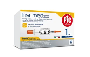 Artsana PIC Insumed 1,0 ml 30 G 8 mm strzykawki insulinowe z powiększeniem x 30 szt |  OD 199 PLN! - Glukometry i akcesoria dla diabetyków - miniaturka - grafika 1