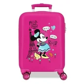 Walizki - Joumma Disney Minnie Around The World Walizka kabinowa różowa 33 x 50 x 20 cm sztywne zapięcie szyfrowe z boku ABS 28,4 L 2 kg 4 podwójne koła bagaż ręczny, Różowy kolor, walizka kabinowa - miniaturka - grafika 1