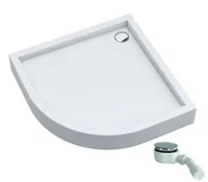 Brodziki prysznicowe - SCHEDPOL SCHEDLINE COLLECTION Brodzik półokrągły zintegrowany FAVORY PLUS SMOOTH WHITE 80x80x16 z systemem STABILSOUND PLUS 3ST.F1O-8080 GRATIS SYFON 90 MM- - miniaturka - grafika 1