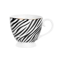 Kubki - Kubek na nóżce Savana 400 ml centki czarno-biały - miniaturka - grafika 1