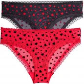 Majtki damskie - 2X FIGI DAMSKIE ELEGANCKIE SUBTELNE Z SIATECZKĄ W SERDUSZKA MORAJ XL - miniaturka - grafika 1
