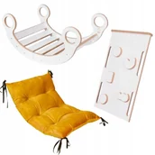 Skoczki dla dzieci - Zestaw Bujak Montessori + Ścianka + Zjeżdżalnia +Poduszka musztardowa DREWNO CERTYFIKAT - miniaturka - grafika 1