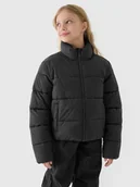 Kurtki i płaszcze dla chłopców - 4F Kurtka puchowa z wypełnieniem syntetycznym dziecięca - czarna 134 (8-9 lat) - miniaturka - grafika 1