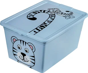 Branq BRANQ - Pojemnik na zabawki - Animal - Tygrysek - niebieski - 15 L - Pojemniki na zabawki - miniaturka - grafika 1