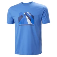 Koszulki męskie - Męska Koszulka z krótkim rękawem HELLY HANSEN F2F ORGANIC COTTON TEE 2.0 63340_554 – Niebieski - miniaturka - grafika 1