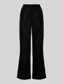 Spodnie damskie - Spodnie materiałowe o rozkloszowanym kroju z efektowną przędzą model ‘KATE GLAMOUR’ - miniaturka - grafika 1