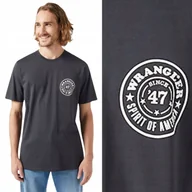 Koszulki męskie - Wrangler GRAPHIC TEE FadedBlack CZARNA BAWEŁNIANA KOSZULKA T-SHIRT LOGO 3XL - miniaturka - grafika 1