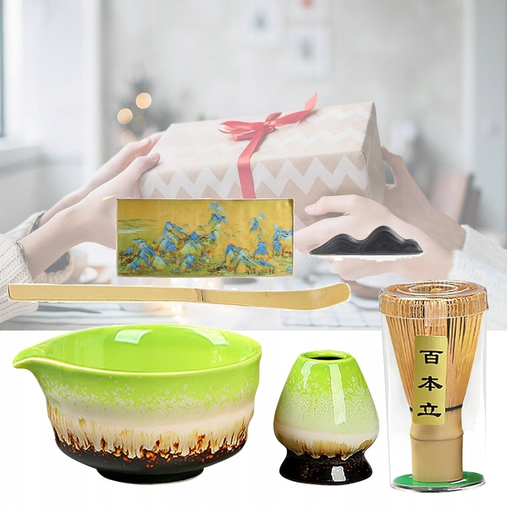 6-CZĘŚCIOWY Zestaw Do Herbaty Matcha, Porcelanowy Zestaw Matcha Na Herbatę