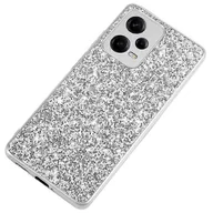 Etui i futerały do telefonów - Kompatybilny z Xiaomi Redmi Note 12 Pro 5G Brokat Cekiny Etui na telefon Galwanizacja Rama TPU Tył PC Odporna na wstrząsy osłona Srebro - miniaturka - grafika 1