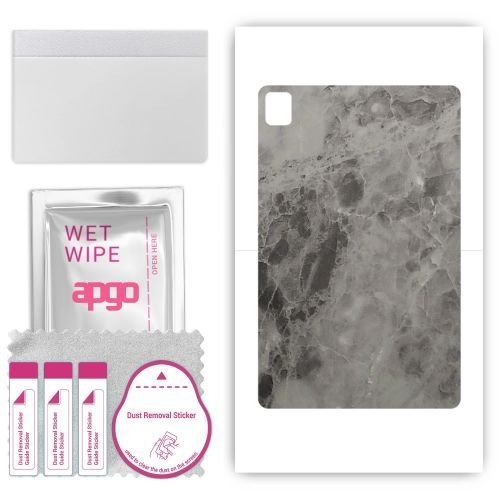 folia naklejka skórka strukturalna na TYŁ do Nokia T21 - Marmur Czarny - apgo SKINS